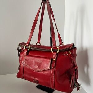 Vintage Dooney & Bourke Red Florentine Smith satchel